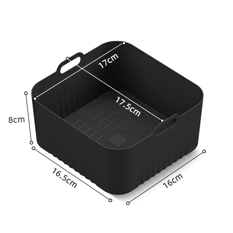 17cm Air Fryer Silicone Baking Tray Mould Reusable Compatibility Airfryer Liner Kitchen Accessories Pizza Fried Chicken Basket
