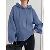 Plus Size 1XL-5XL Trendy Retro Women's Sweatirt Solid Color Casual  Long Sleeved Pullover Hoodie ﻿