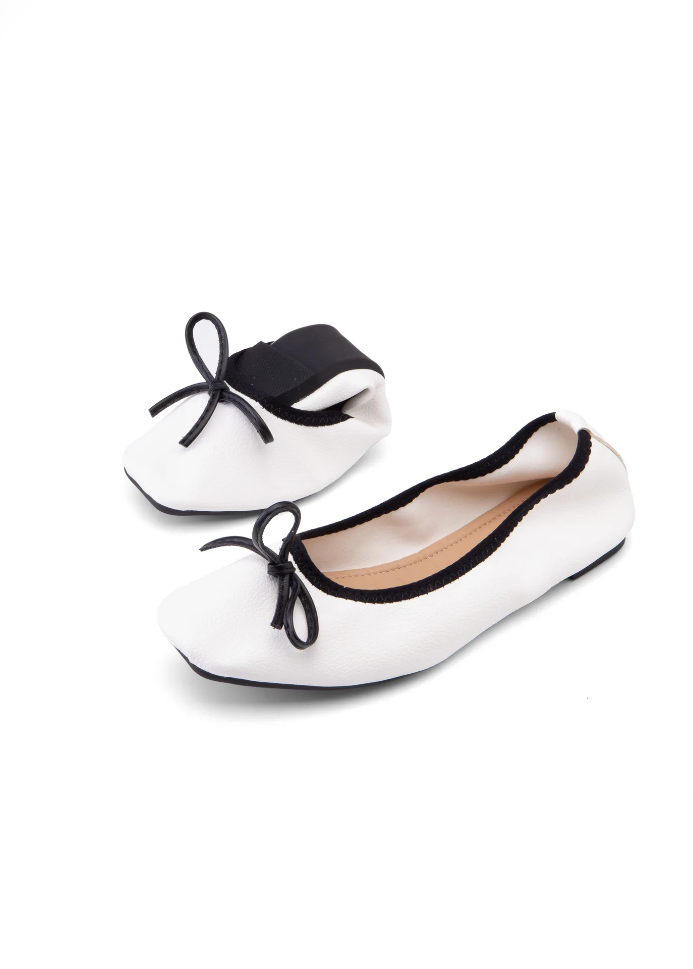 New Arrival Wholesale Spring And Autumn Square Headed Flat Shoes Low Heels Ballet Dance Women's Prom Shoes Large Sizes 32 To 54