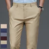Male Pants Stretch Smart Casual Pants Men's Spandex Trousers Office Quick Dry Suit Pants New Spring Summer Dress Pants
