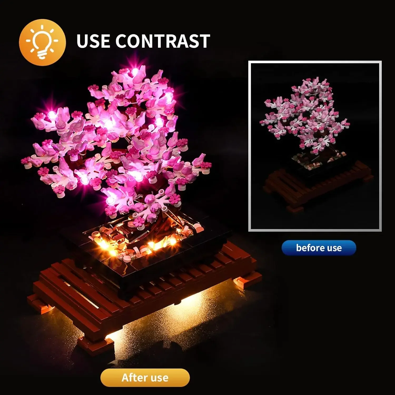 Hprosper 5V LED 조명 10281 Creator Expert 분재 나무 장식 램프(배터리 상자 포함)(레고 빌딩 블록은 포함되지 않음)
