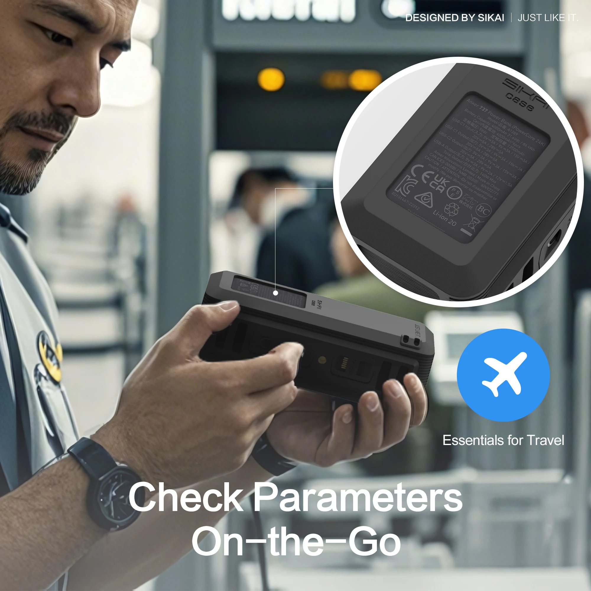 Silikonhülle für Anker 737 Power Bank PD240W Ladekabel für 140 W 24000 mAh PowerCore SD/TF-Kartenaufbewahrung Schutzhülle – Detail 6