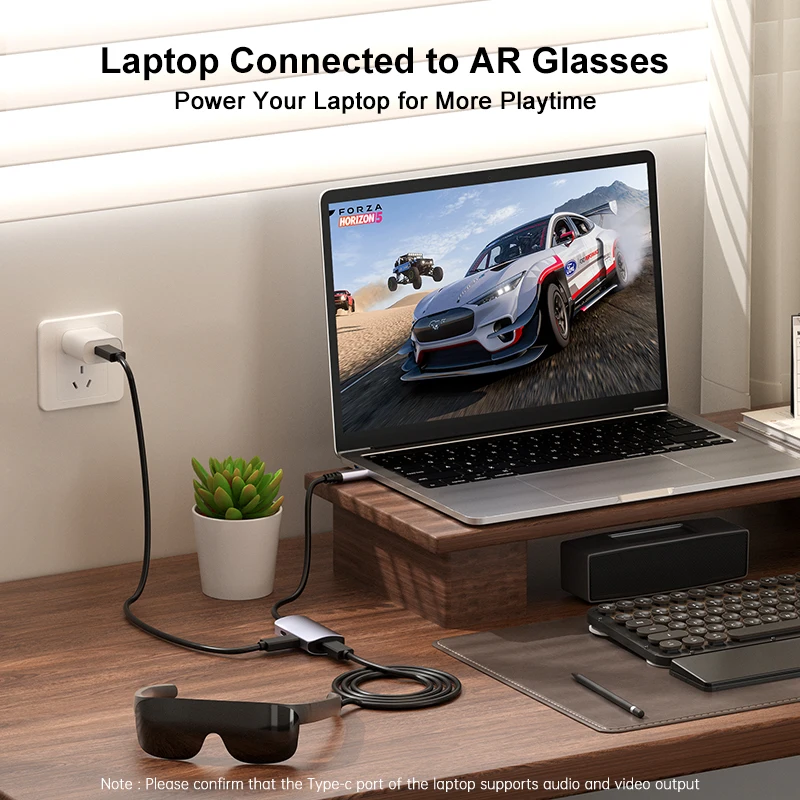 USB-C Adapter Converter for XREAL nreal Switch StemDeck Thunderbird Air plus Huawei Vision AR Glass Type C Power Conversion