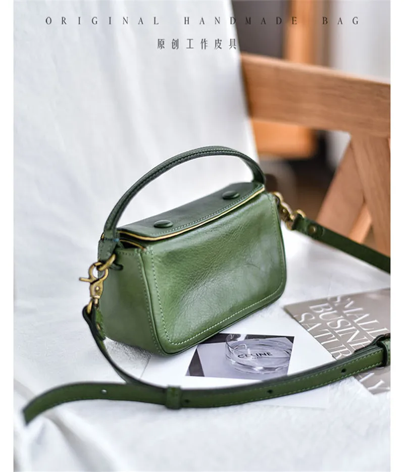 PNDME einfache Vintage-Handtasche für den täglichen Gebrauch, Party, Luxus, echtes Leder, Damenhandtasche, lässige Designer-Umhängetasche aus weichem Rindsleder – Detail 4