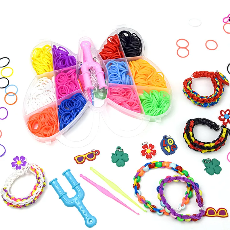 High Elastic Candy Color Loom Rubber Band 600 DIY Knitted Bracelet Necklace Knitting Toys For Children Fine Movement Training loom band weaver kit loom band kit loom band weaver rubber band bracelet kit jewellery making kit friendship bracelet making kit