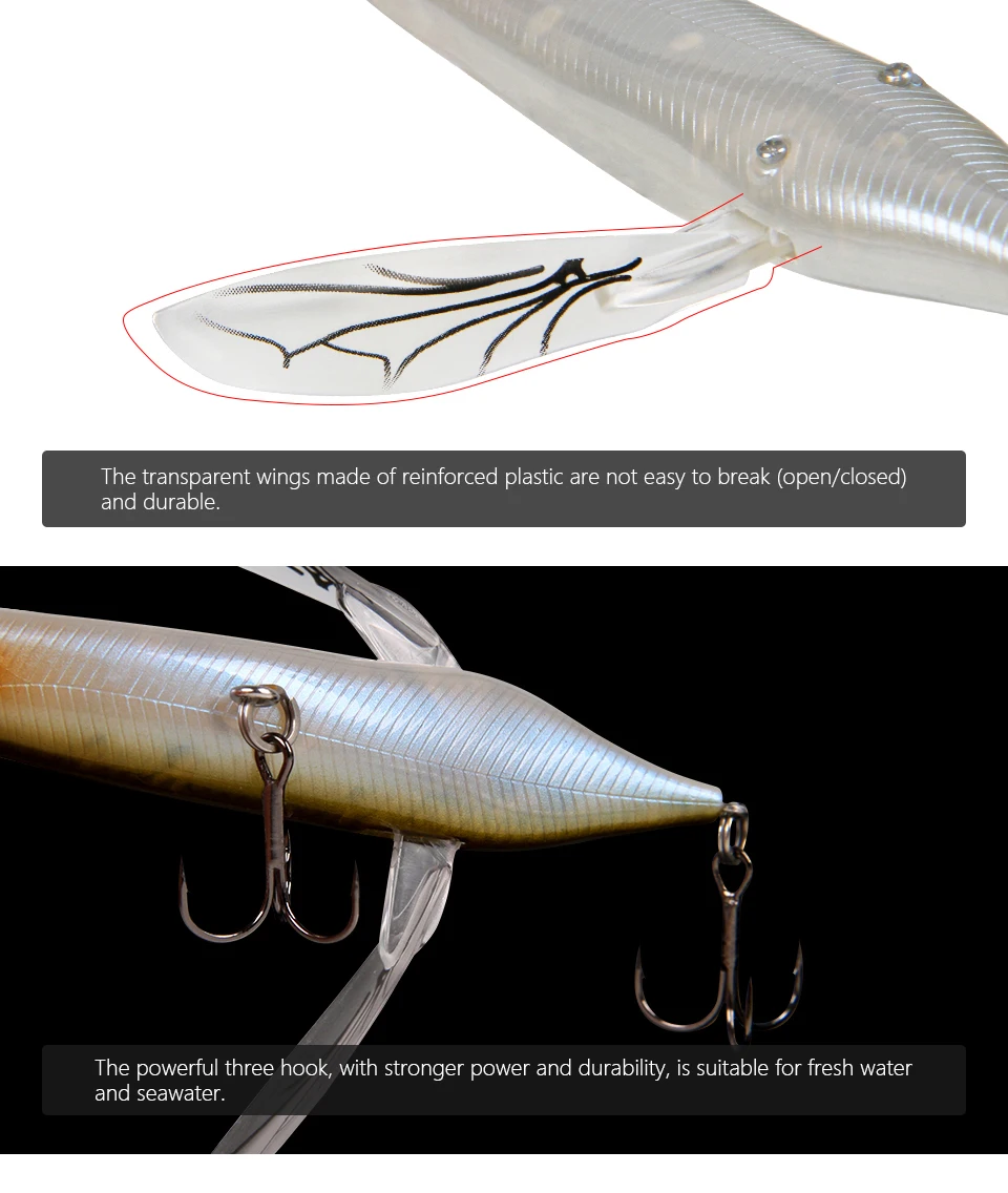 LETOYO 4g/6.6g 2pcs Libellen-Köder Wobbler Harter Kunstköder Jerkbait Bass-Angelköder – Detail 8