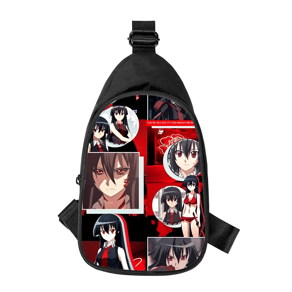 Anime Akame Ga Kill 3D Print Bolsa de Peito Cruz para Homens e Mulheres, Bolsa de Ombro para Marido, Escola, Pacote de Cintura Masculino, Novo, Diagonal