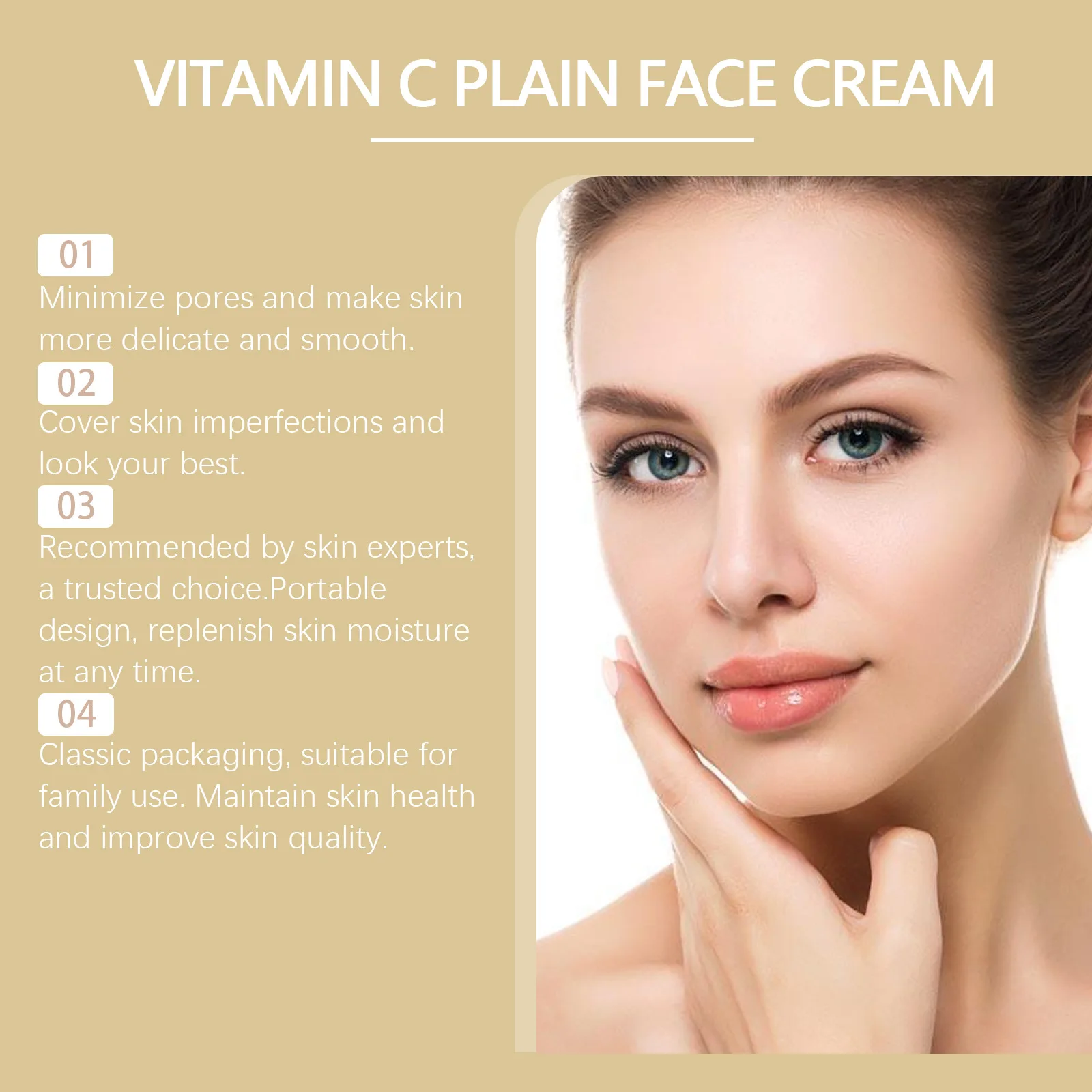OUHOE Niacinamide Vitamin C Moisturizing Plain Cream Brightening Skin Natural Concealer Refreshing Moisturizing Plain Cream