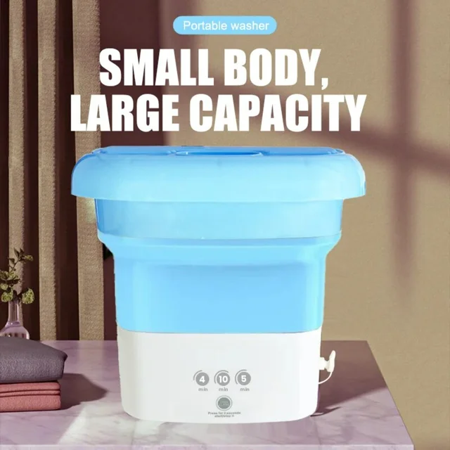 Folding Washing Machine  Clothes With Dryer Bucket Washing  Socks Underwear Mini Washing Machine With Drying Centrifuge 2