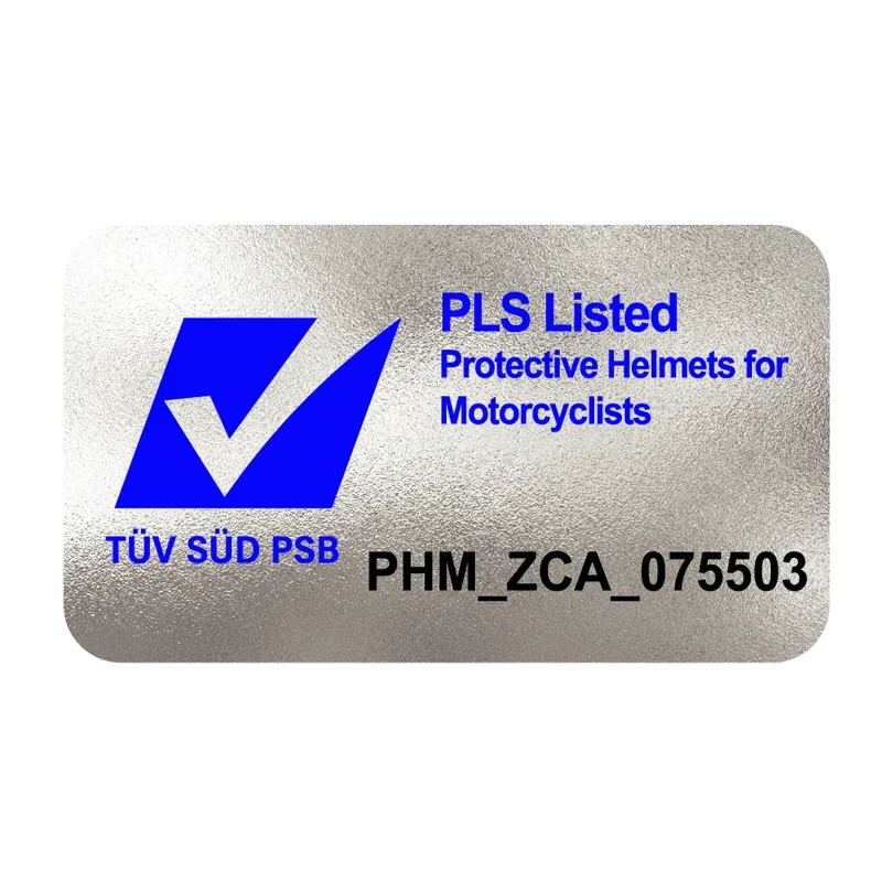 Пожалуйста, перечислите этикетку, Сингапур, индивидуальные наклейки, наклейки TUV South PSB, проверенные партиями наклейки PHM ZCA, наклейки на мотоциклетный шлем