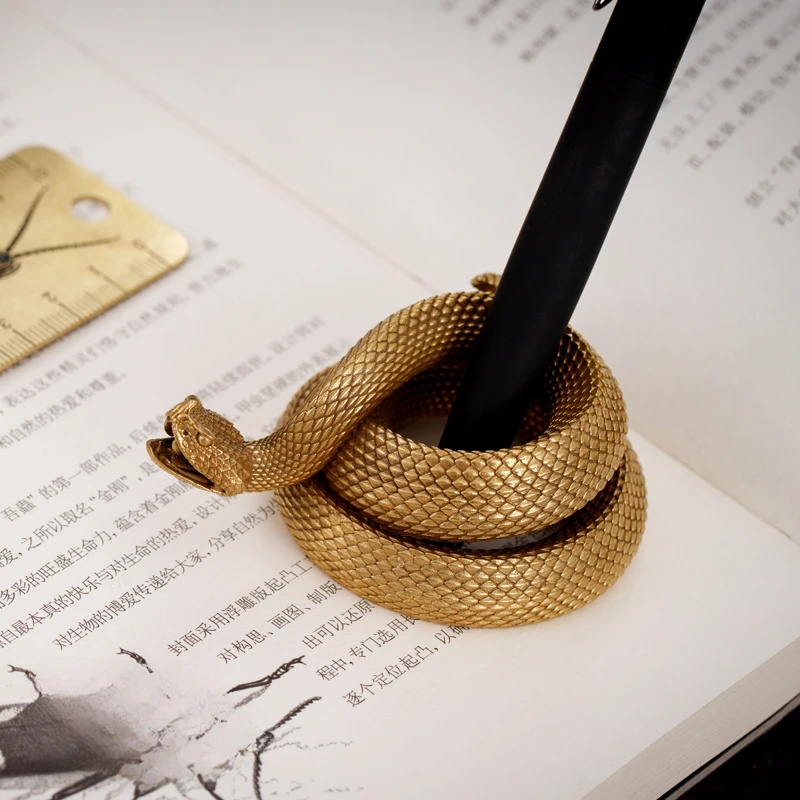 

Not in stock, Wuchong's original brass Rattlesnake pen holder pen mop handwriting pressure personalized gifts