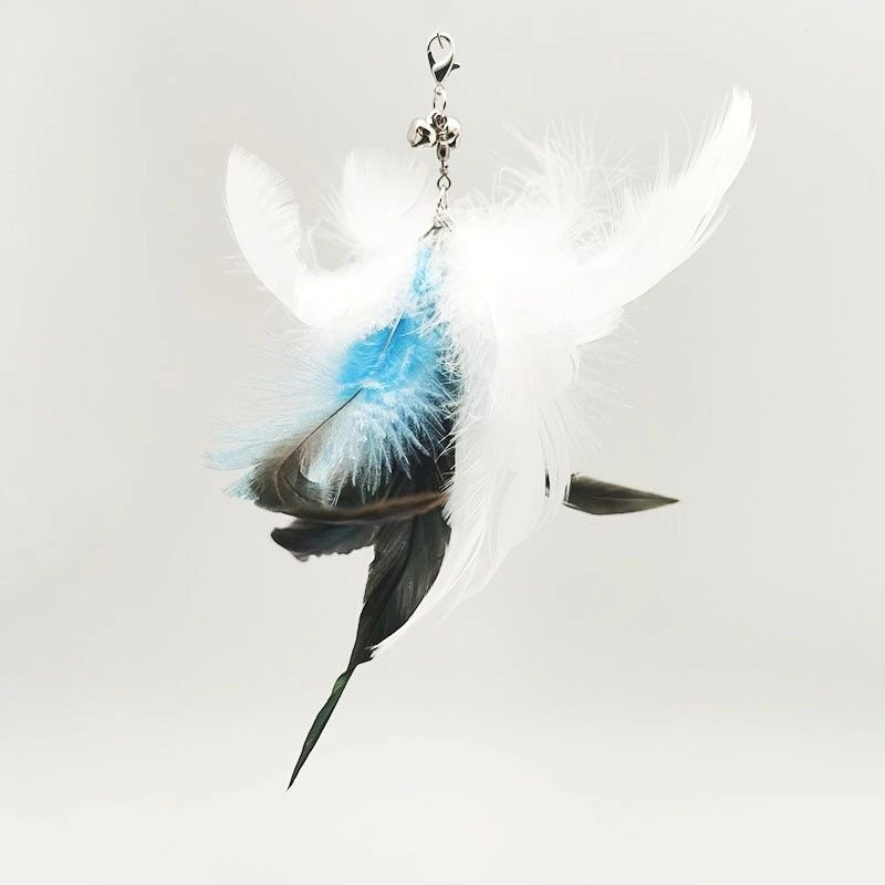 Suction Cup Simulation Bird Interactive Cat Toy Detachable Replacement Feather Bird for Kitten Teaser Play Chase Cat Stick Toys 