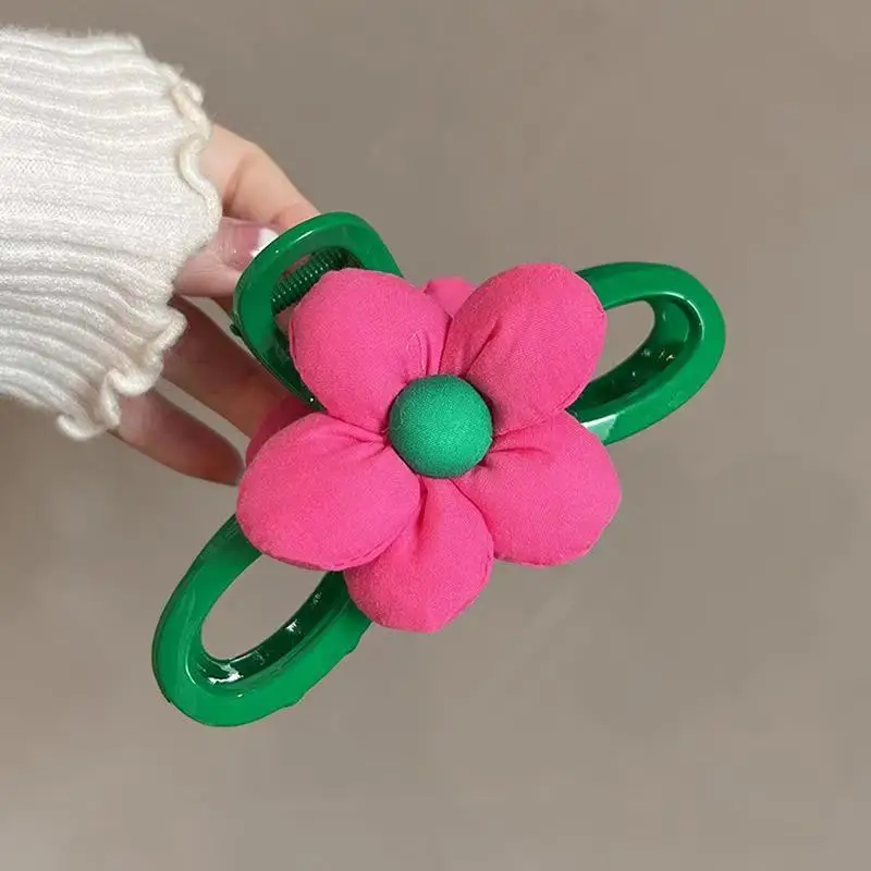 1 Stück 3D-Blumen-Haarspange, neuer grüner Haarklammer-Stil, Haarnadel für Dutt auf der Rückseite des Kopfes, geeignet für dickes Haar