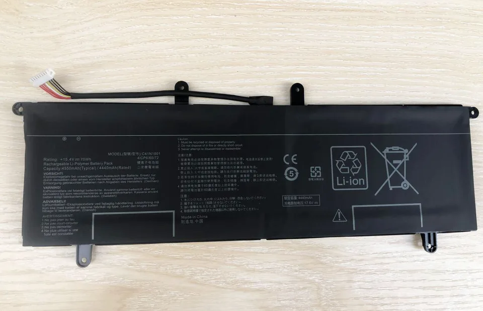 Batterie 70Wh Pour ASUS ZenBook Duo 14 UX481 - Modèle C41N1901, 15.4V, Compatible UX481FA, UX481FL, UX4000F