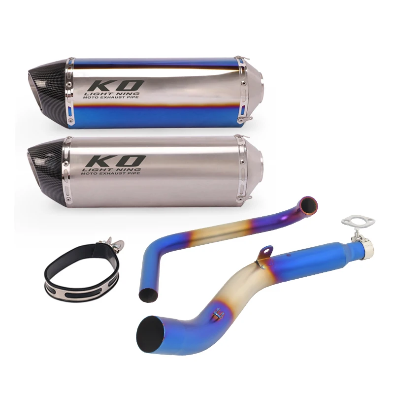 Motorcycle Full Exhaust System For Zontes ZT125 U1 G1 2021 2022 Blue