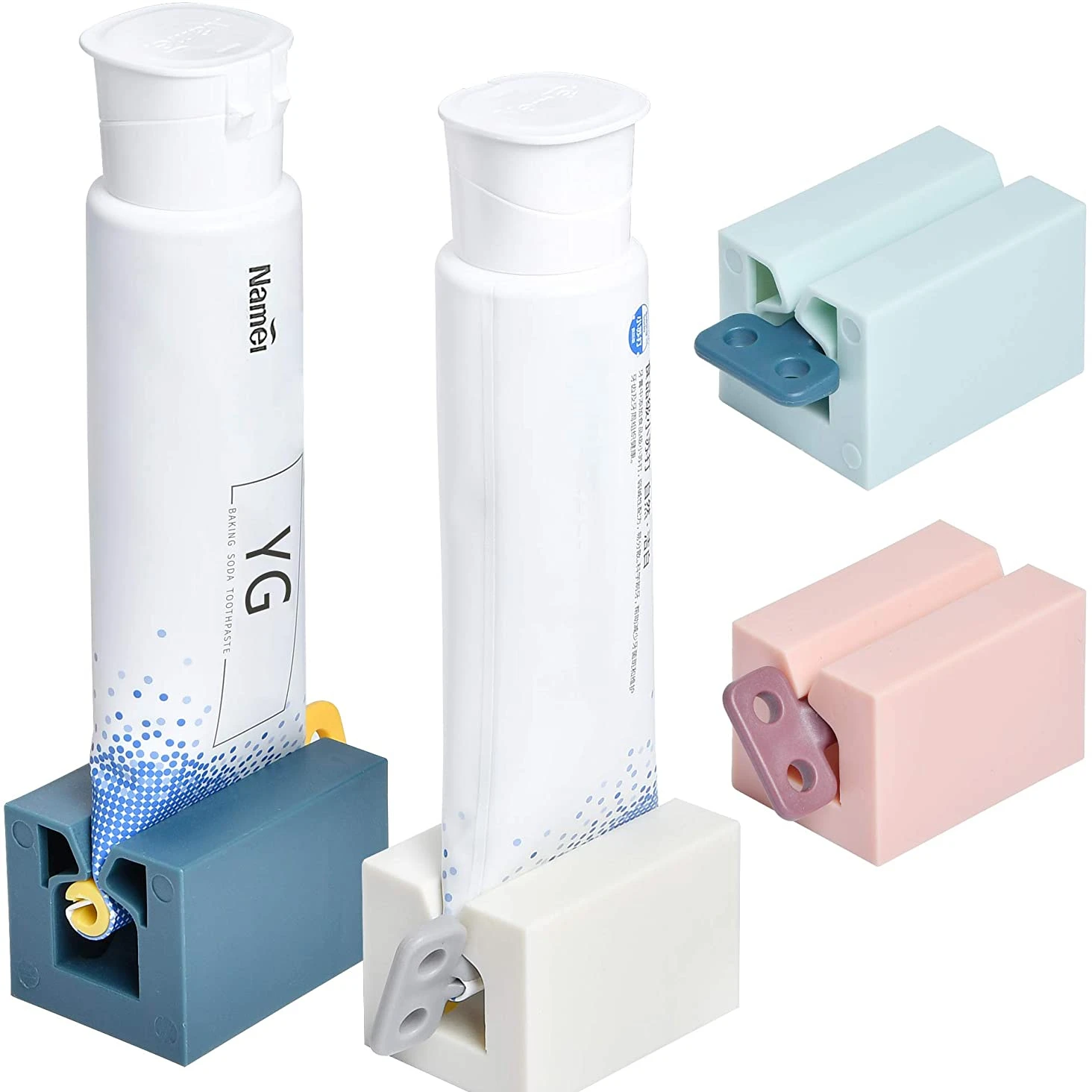 Description Picture 3 of item3Pcs Toothpaste Squeezer Rolling Tube, Toothpaste Seat Holder, Rotate Toothpaste Dispenser for Bathroom,  bathroom accessories