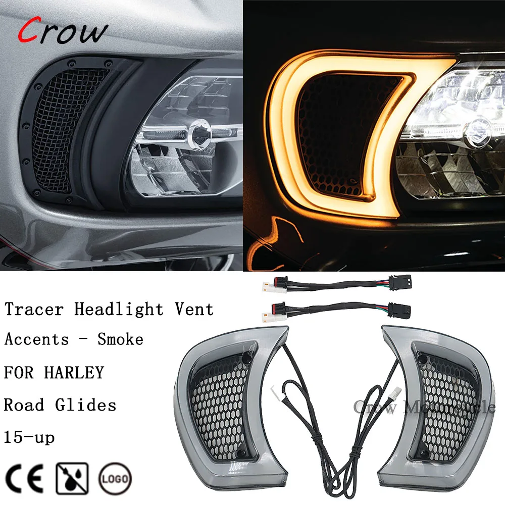 Headlight Vent Harley Road Glide Led Headlights Motorcycles Road