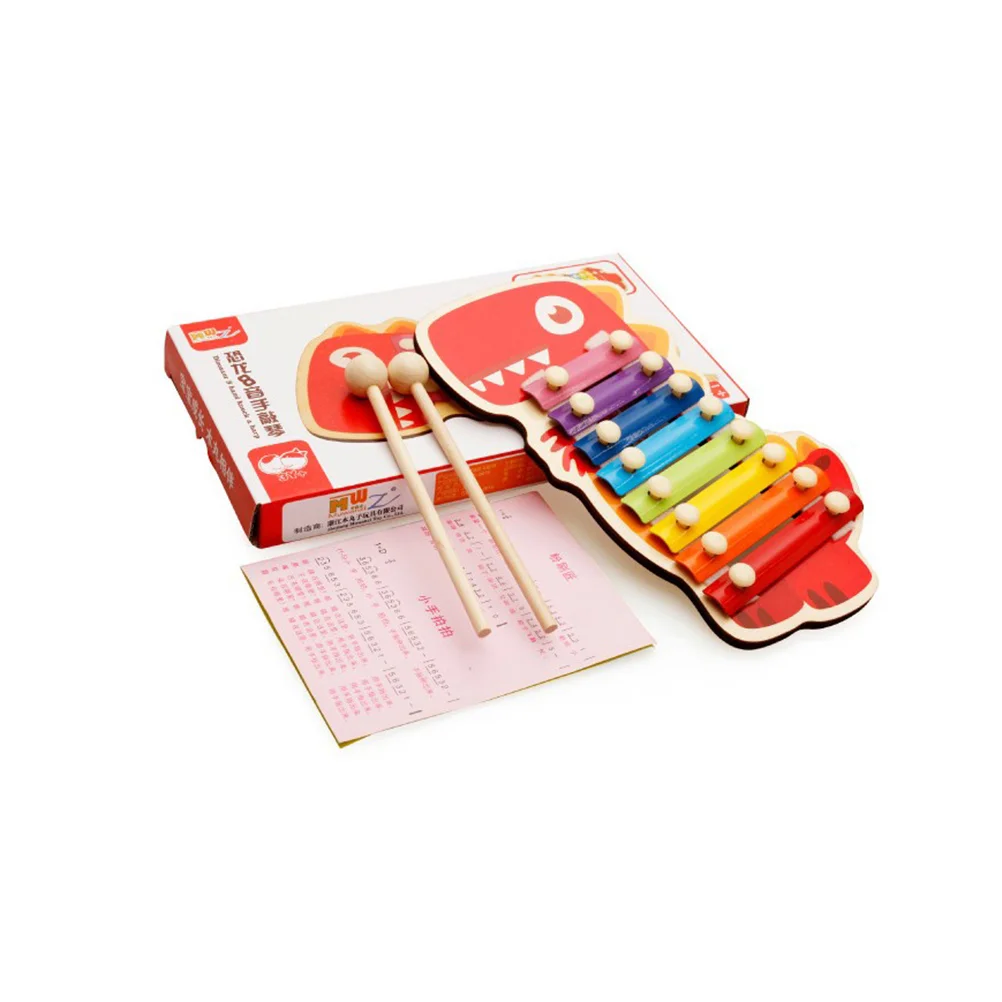 1 Box of Toddler Musical Instrument Cartoon Serinette Musical Toys Wooden Hand Knock Piano Toddler Instruments Xylophone for