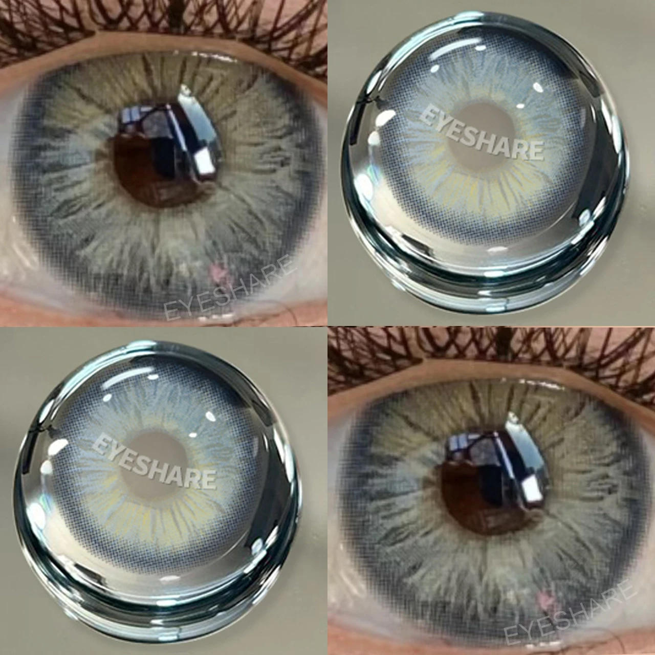 Radiant Gray Cosmetic Contact Lenses - Enhance Your Natural Eye Color