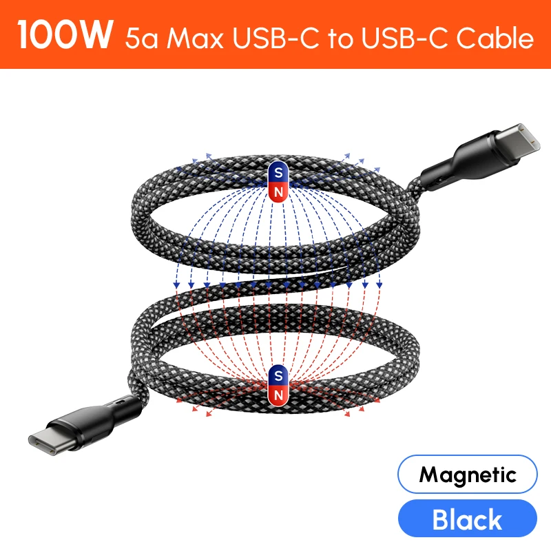 ตัวเลือกสินค้า สายชาร์จแม่เหล็ก USB-C ชาร์จเร็ว 27W สำหรับ iPhone & Samsung