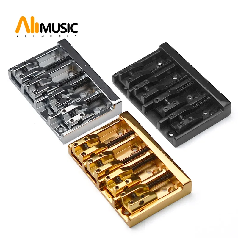 

Vintage 4 String Bass Bridge 84x55MM Body or Bottom Through Bass Fixed Bridge Black/Gold/Chrome