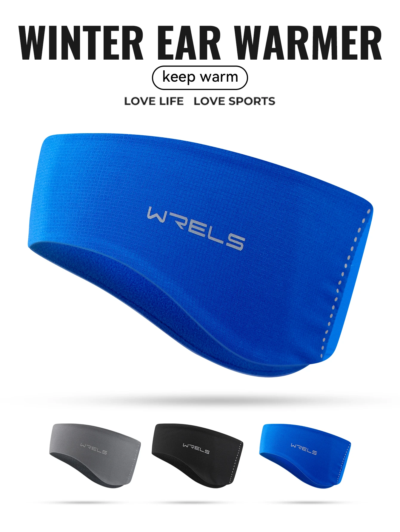 WRELS Warme Fleece-Ohrenschützer, Winter-Ohrenschützer für kaltes Wetter, winddicht, feuchtigkeitsableitend, Outdoor, Skifahren, Laufen, Wandern, Sport, Stirnband – Detail 1
