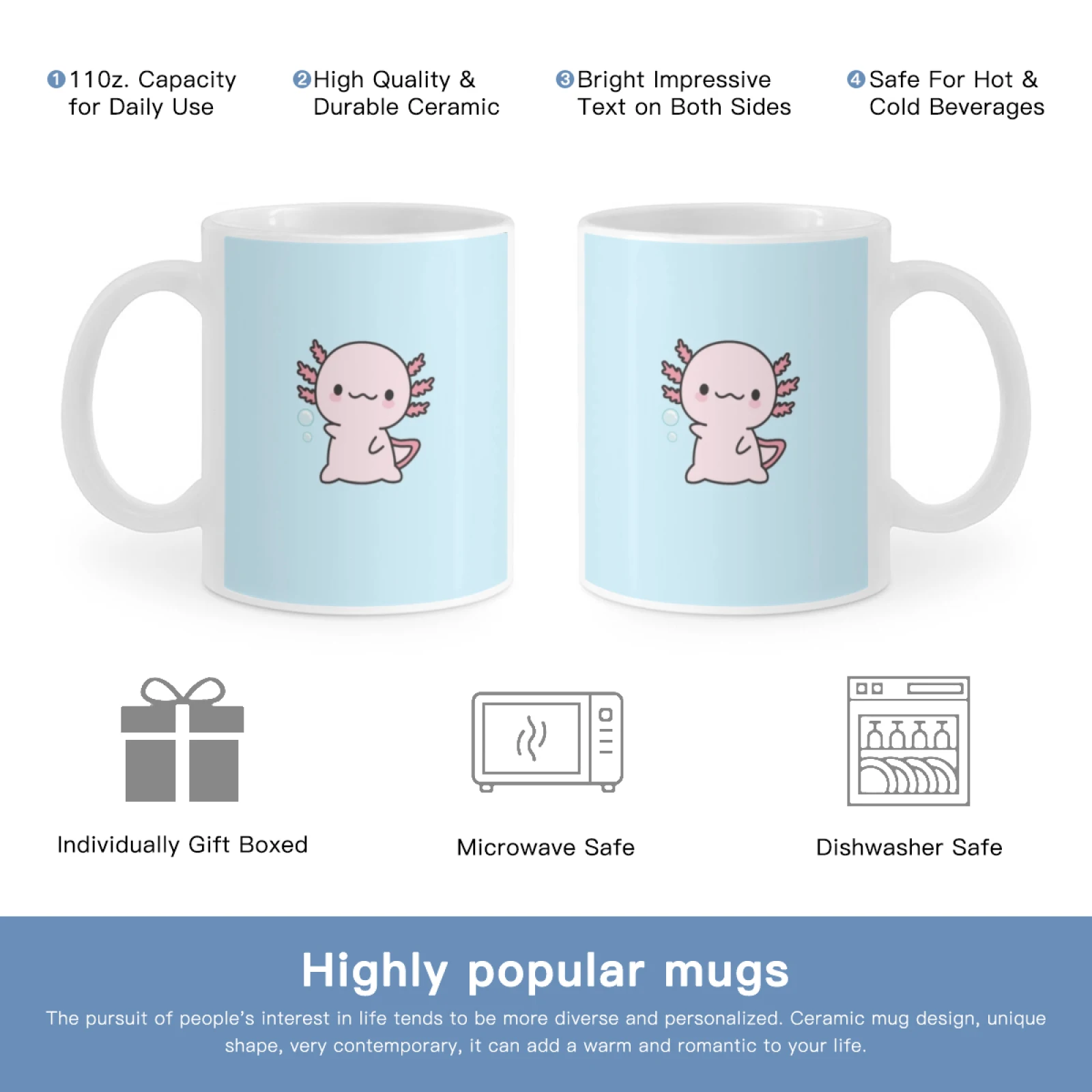  Personalized Axolotl Coffee Mug Cup Gift With Choose