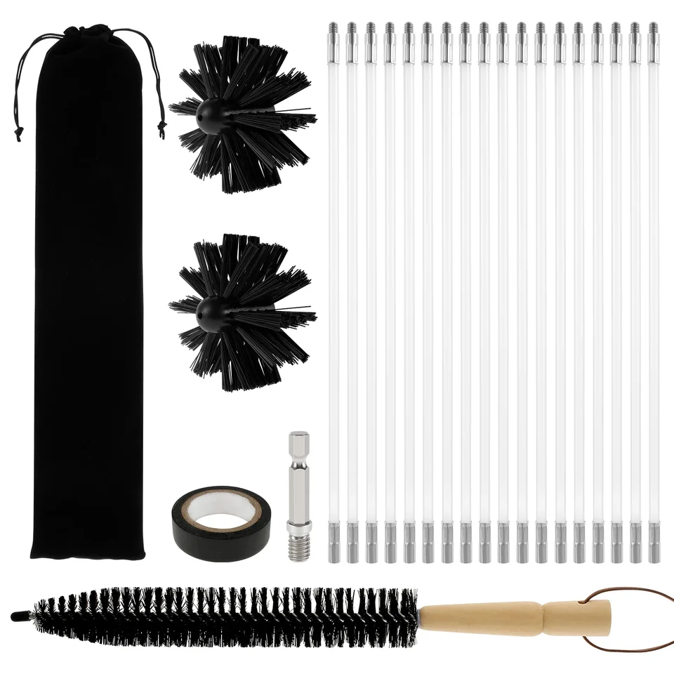 Chimney Cleaning Brush Set with Extendable Rods