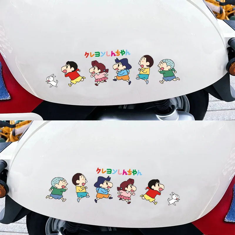 Фото Милые автомобильные наклейки Crayon Shin-chan, декоративные наклейки на окна, Мультяшные аниме автомобильные наклейки для мотоцикла, оптовая продажа №5