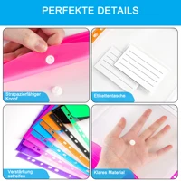 12-Piece File Holder, Binder Dividers with Snaps, Fits 2/3/4/11 Binders, 6 Colors 4