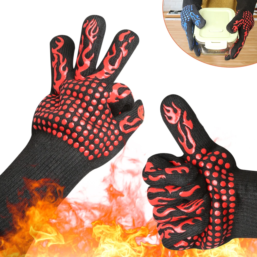1Piece BBQ Oven Fireproof Heat Degree 800 Glove R Spring new work Resistant Ranking TOP8