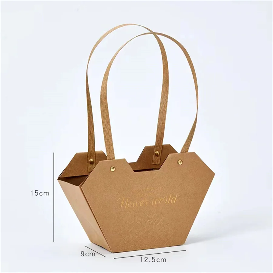 thumbnail image 1 of Bolso de mano con forma de corazón, caja de mano, paquete de ramo de flores, dulces, regalo, bolsa de embalaje, caja, material floral para bricolaje, suministros para fiestas de bodas, 1 of 5