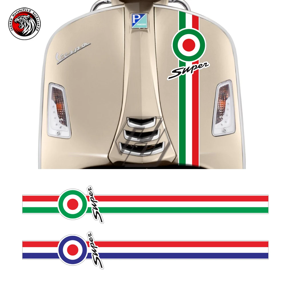 Motorcycle Front Decal Fits for Piaggio Vespa LXV GTS 150 250 300 Super Sport Reflective Sticker