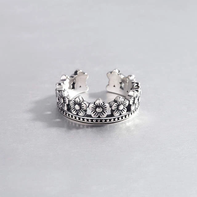 

Hot Sale Minimalist 925 Sterling Silver Rings for Women Vintage Flower Ring Wedding Engagement Fashion Fine Jewelry Gift