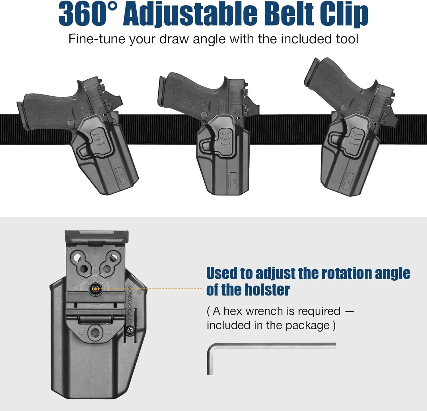 OWB Holster for Glock 43 43X 48 (MOS & Rail Versions),Also Fit G43X MOS,Level II Retention Outside Waistband Holster,Right hand