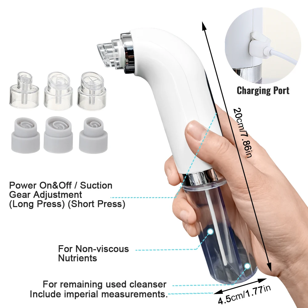 Blackhead Removal Pore Vacuum Face Cleaner Electric Pimple Black Head Remover USB Rechargeable Water Cycle Facial Cleaning Tools 6