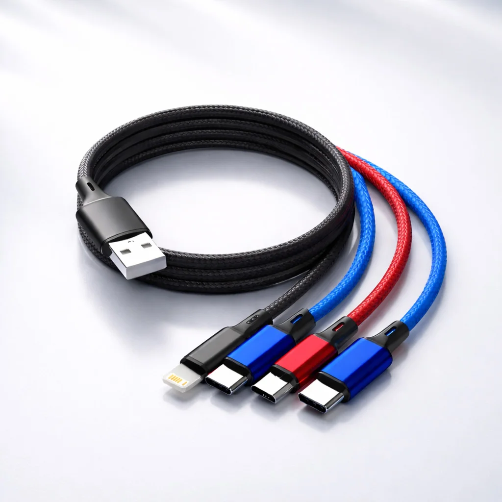 4 in 1 멀티 충전 케이블 고속 충전 브레이디드 USB 코드 아이폰 15 14 13 프로 맥스 안드로이드 화웨이 삼성용 타입 C 마이크로