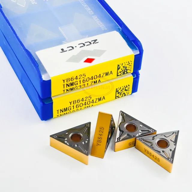 Plaquettes en carbure ZCC.CT TNMG160404 TNMG160408 TNMG160412-EM EF YBG205 YBG202 YB6425 – Inserts TNMG 1