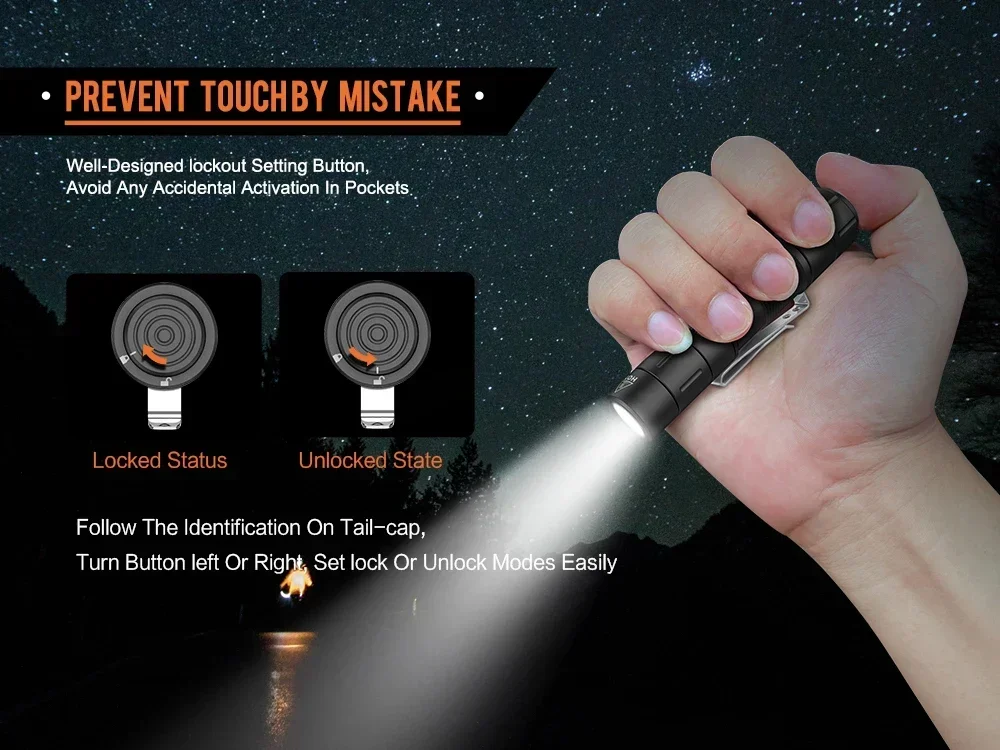 Description Picture 5 of itemBALDR S21 Grey EDC Tactical Flashlight USB Rechargeable Pocket Torch with Tail Magnetic Emergency Camping Lantern 14500 Battery