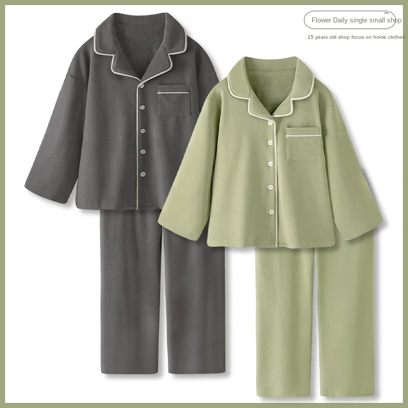 

Spring/autumn/winter Simple and High-end Warm Velvet Small Fresh Couple Pajamas for Women That Can Be Worn Outside Men's Suits