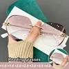 Rimless Round Reading Glasses for Women Men Vintage Anti Blue Light Presbyopia Eyeglasses Optical Hyperopia Eyewear Diopter 1
