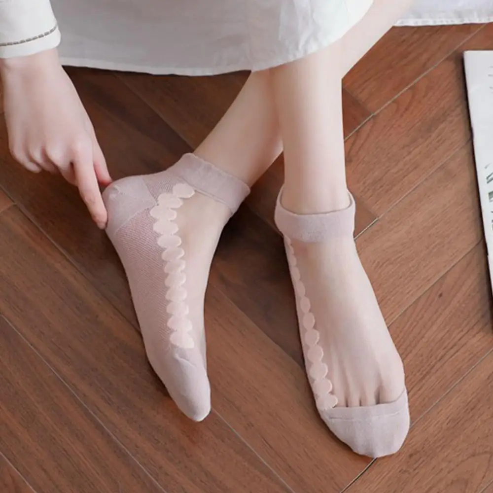 Cute Kawaii Shallow Mouth Women Summer Hosiery Invisible Socks Mesh Socks Ankle Socks