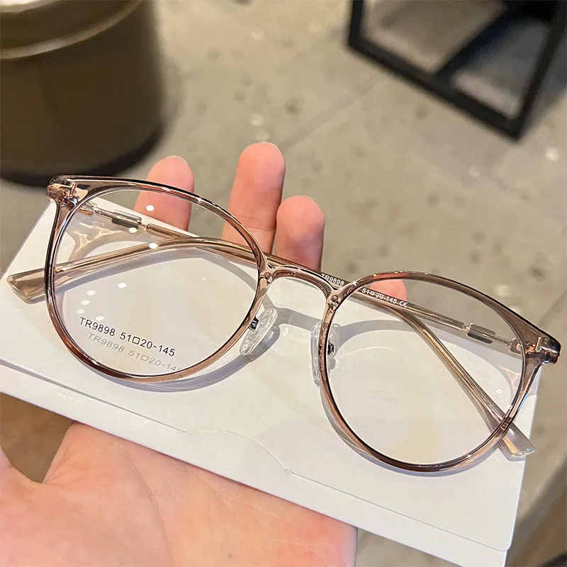 seemfly Retro Fashion Round  Myopia Glasses for Men Women Anti Blue Light Black Transparent Finish Prescription Eyewear -1.0-1.5