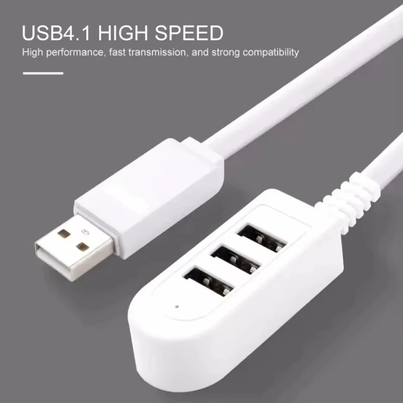 1-5pcs 3In1 USB Splitter Socket Multi-function 3A Charger Converter USB Port Hub Digital Data Cables Accessories Extension Cable 2