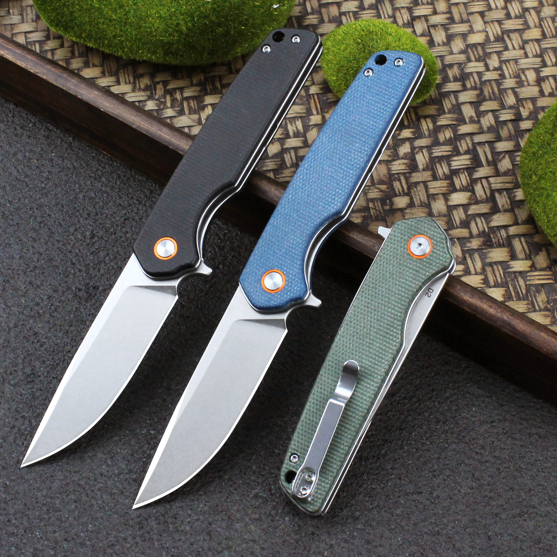 

GT961 Folding Knife Portable D2 Steel Bearing Micarta Handle Hunting Fishing EDC Survival Knives