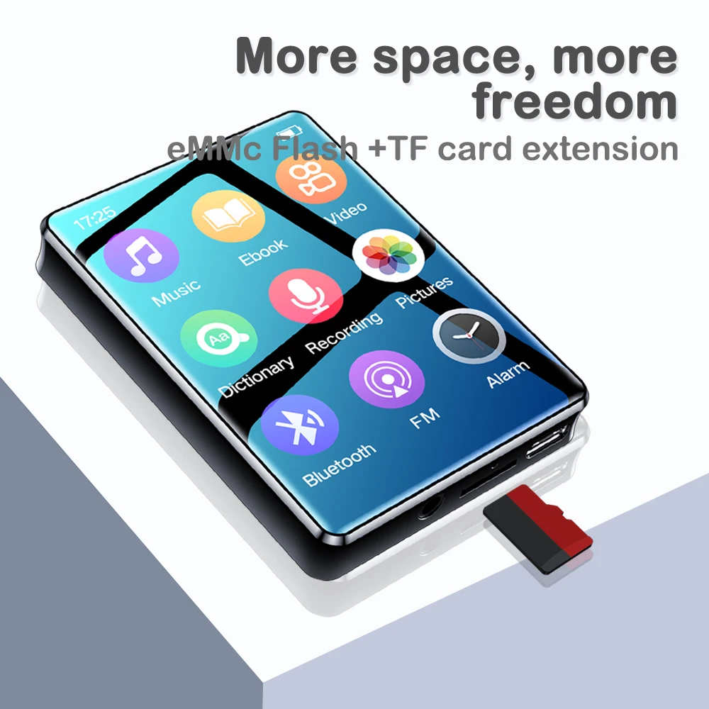 Portable MP4 Player MP3 Bluetooth HiFi Sound With Speaker Music MP3 Player Full Touch Screen Recorder/Browser/Support Max 128G