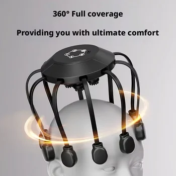 Massaggiatore Elettrico a Forma di Polpo con 10/14 Artigli, Dispositivo Intelligente per Massaggio del Cuoio Capelluto, Rilassante e Antistress, Massaggiatore per Tessuti Profondi, Spa per la Testa a Casa