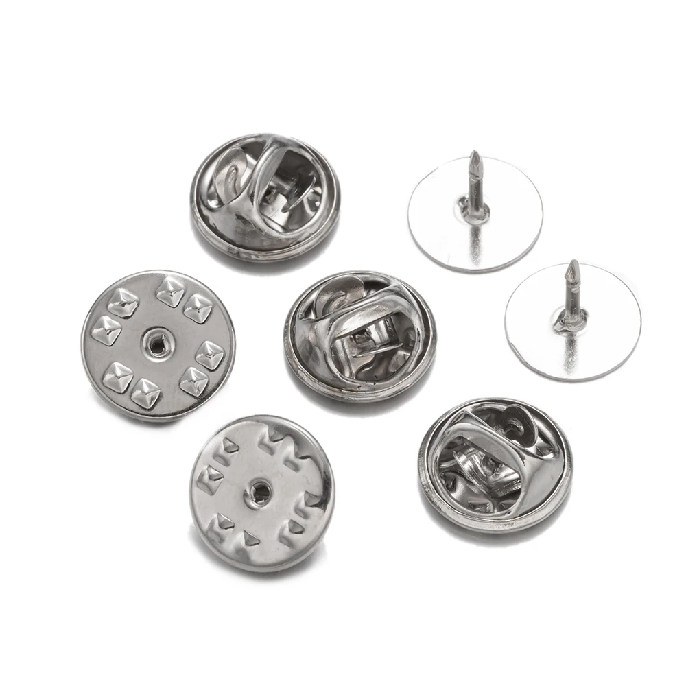 20/50 Sets Metall 10/15mm Pin Zurück Brosche Halter Revers Basis Für DIY Manschettenknopf Schmetterling Rücken Schmuck, der Entdeckungen Zubehör – Detail 4