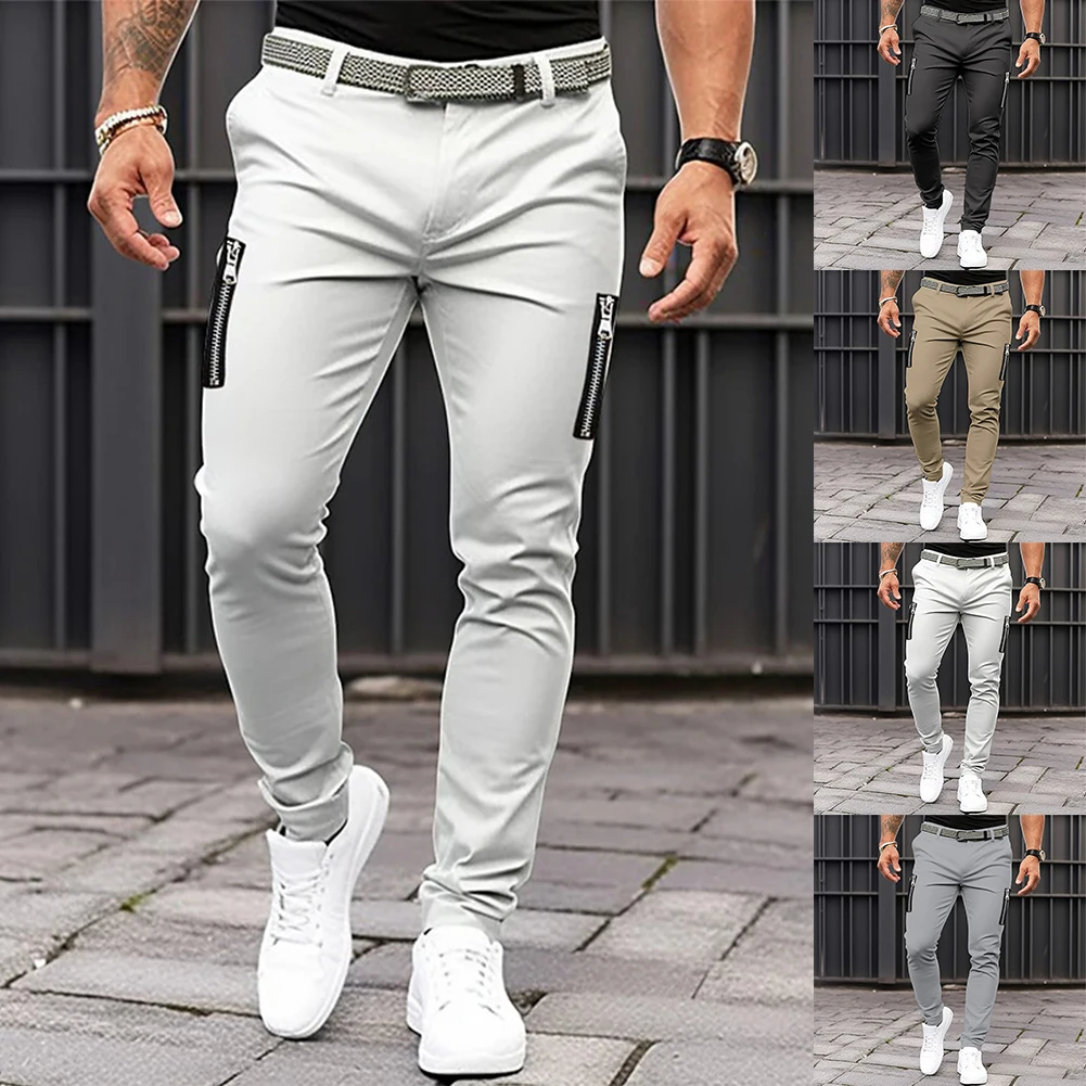 

Mens Slim FIT Stretch Chino Trousers Casual Flat Front Flex Classic Full Pants Outdoor Sports Soft Daily Business Trousers