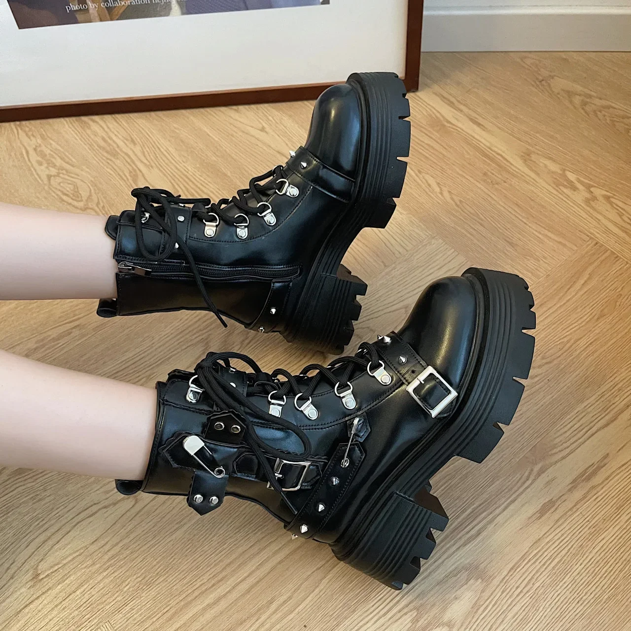 Ankle Boots Botas Grunge 2023 Goth Platform Ankle Chelsea Boots